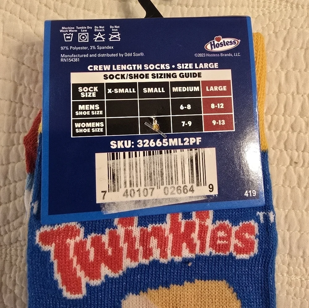 NWT Hostess Twinkies 2 Pairs Of Socks